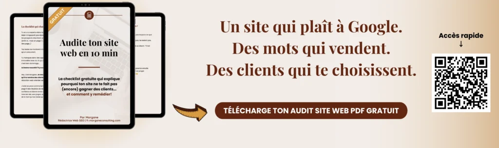 Audit PDF gratuit Un site qui plaît à Google. Des Mots qui vendent. Des clients qui te choisissent - Morgane audit PDF gratuit