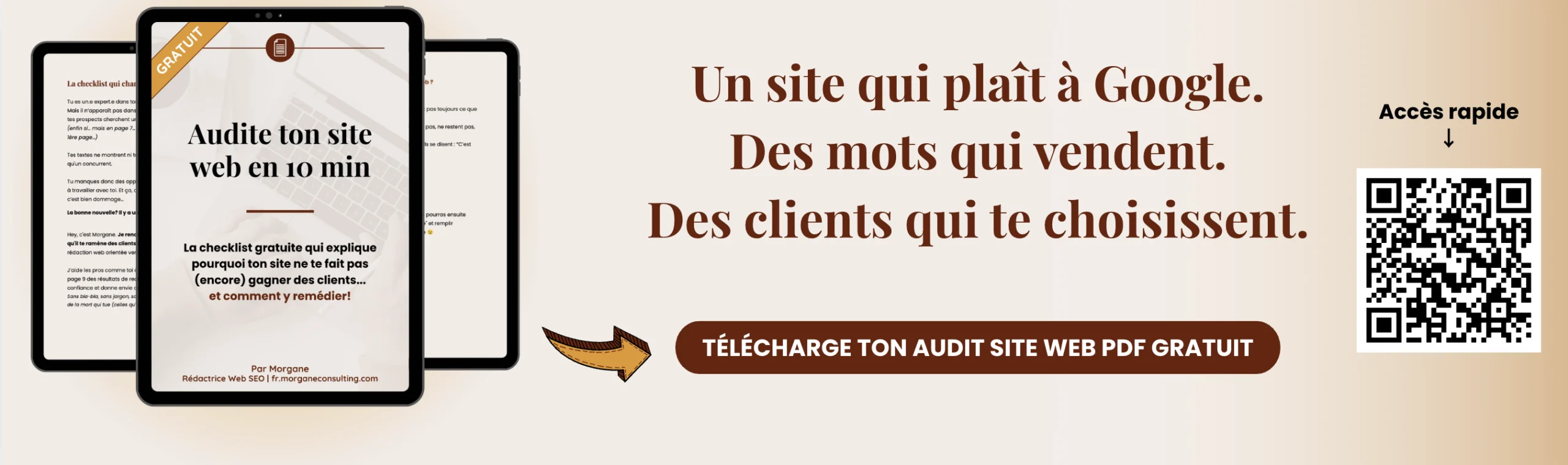 Un site qui plaît à Google. Des Mots qui vendent. Des clients qui te choisissent - Morgane audit PDF gratuit Un site qui plaît à Google. Des Mots qui vendent. Des clients qui te choisissent - Morgane audit PDF gratuit